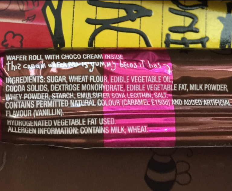 5 Choco Stick Gone Mad Ingredients