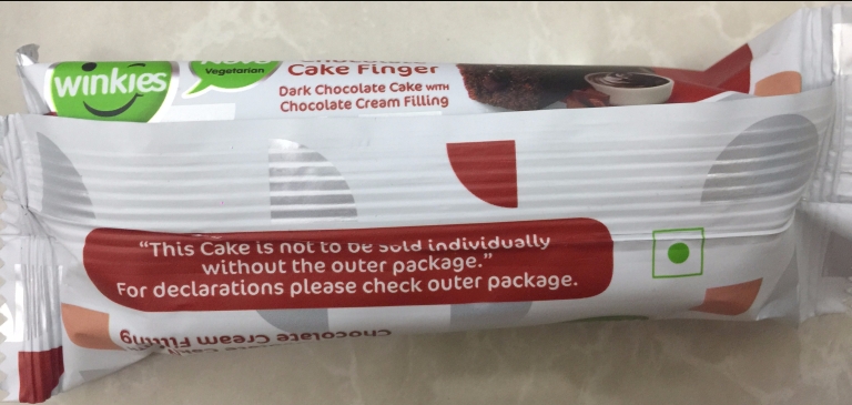 Winkies Chocolate Cake Fingers 5 Packet Back